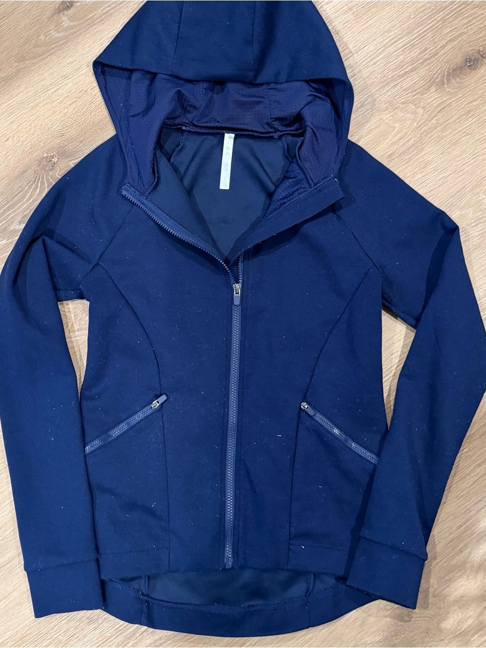 Fabletics Women's Hooded Zip-Up Jacket in Navy